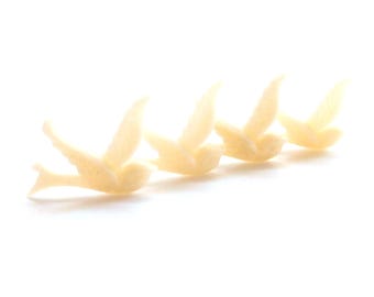 Dove Flat Back Embellishments / Bird Animal Flatback Cabochons - Set of FOUR