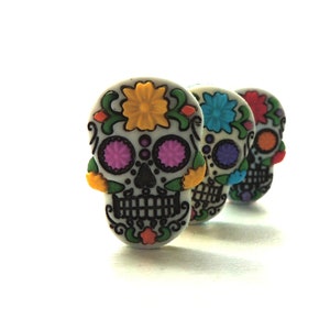 Day of the Dead Buttons by Dress It Up / Novelty Halloween Sewing Scrapbooking Kids Crafts Spooky Wreath Candy Sugar Skulls