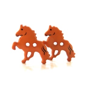 Prancing Horse Buttons by Dill / Farm Animal Sew Through Embellishments - Set of TWO