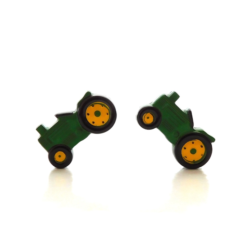 Green Tractor Buttons by Dill / Farming Equipment Embellishments - Set ...