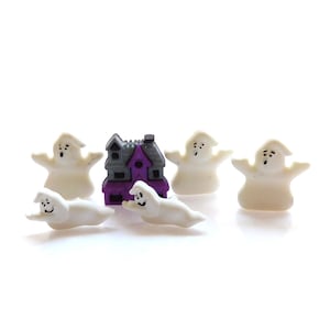 Boo Buddies Buttons by Buttons Galore / Halloween Craft Embellishments - Set of SIX