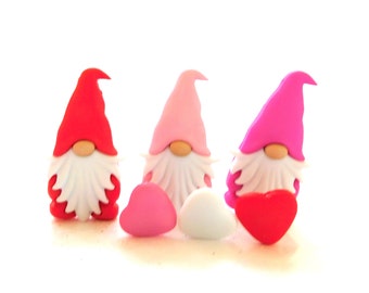 Love Gnome Matter What Buttons by Let's Get Crafty / Valentine's Day Craft Embellishments