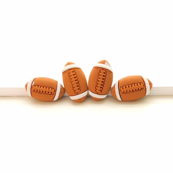 Football Flat Back Embellishments / Sports Flat Back Decorations - Set of FOUR