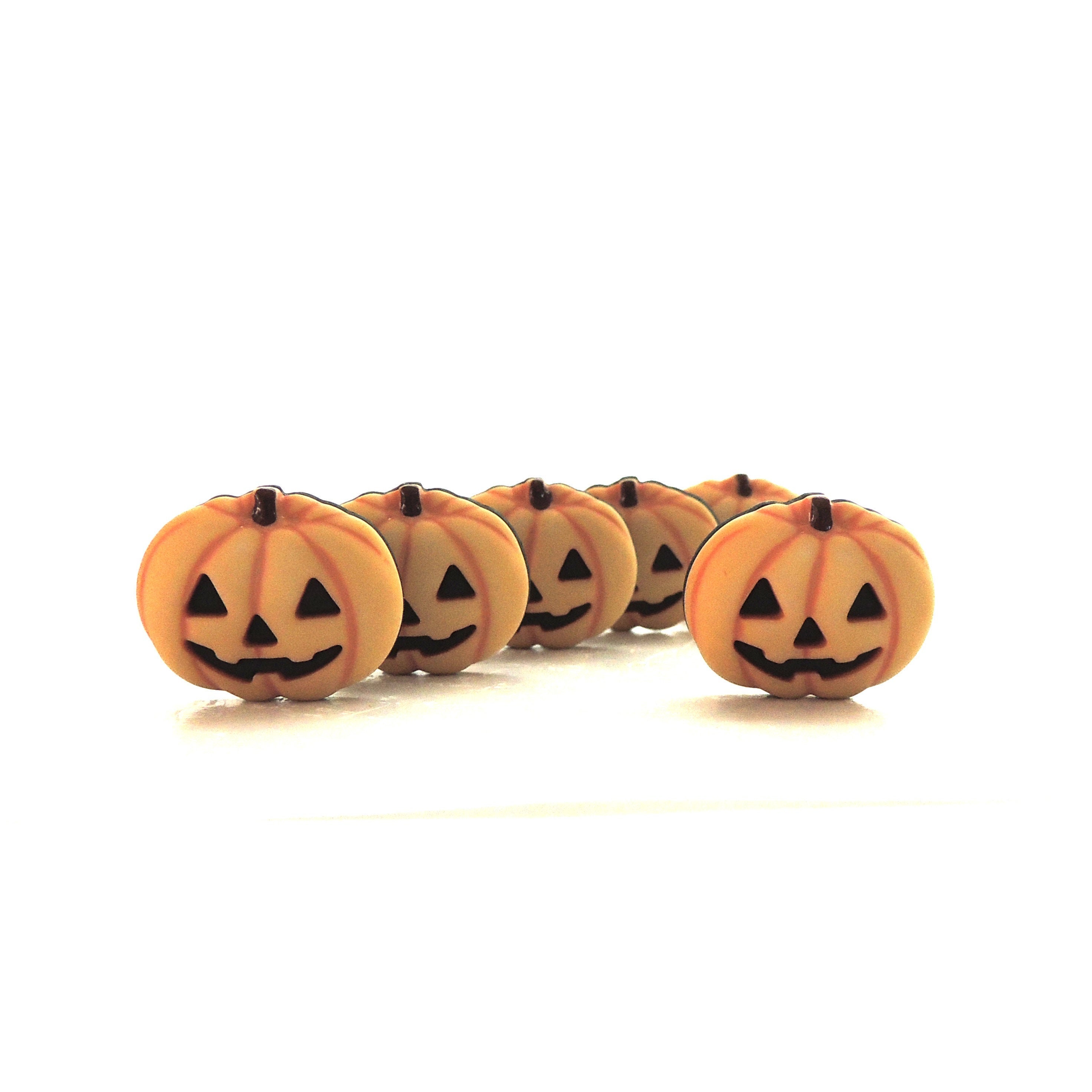 Jack O Lantern Buttons by Buttons Galore / Halloween Craft Hair Shank…