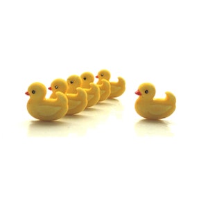 Rubber Duckies 18mm Tiny Adorable Miniature Rubber Ducky Little Toy Duck 3d  Mini Plastic Decorations Resin Cabochons 6 Pc Set 