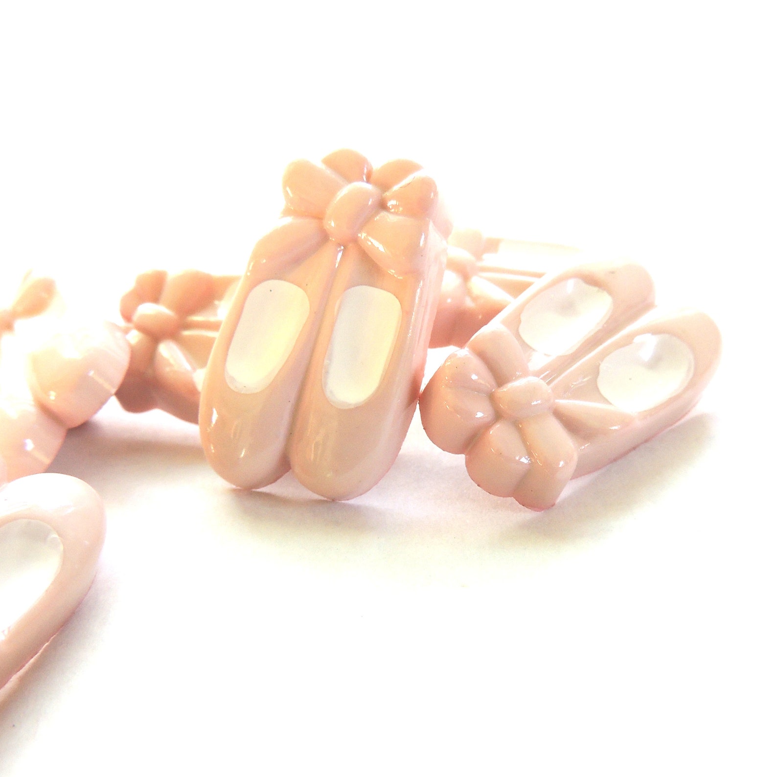 ballet shoe buttons by buttons galore // pink novelty dance ballerina girl sewing scrapbook pointe