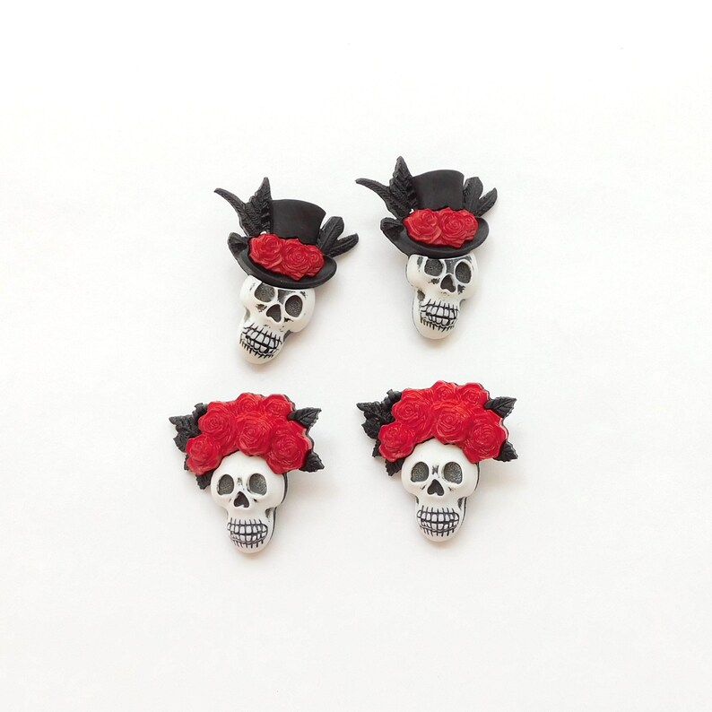 Goth Buttons Goth Skull Buttons by Let's Get Crafty / Halloween Gothic | Etsy