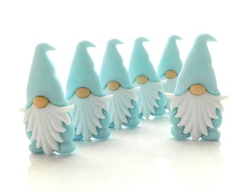 Light Blue Gnome Buttons by Let's Get Crafty // Fairy Friends Craft Embellishments - Set of THREE or SIX