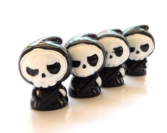 Adornos de espalda plana de la Parca / Decoraciones de espalda plana de Halloween de otoño - Juego de cuatro