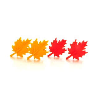 Fall Leaves Flat Back Embellishments / Tree Leaves Craft Decorations - Set of FOUR