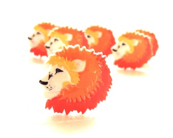 Lion Buttons - Buttons Galore // Roar Head Zoo Safari Africa Novelty Sewing Scrapbooking Kids Crafts Mane Animal Hair Bow Clothing King