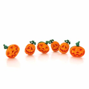 Glitter Pumpkins Buttons by Dress It Up / Autumn Harvest Craft Embellishments -  Set of SIX