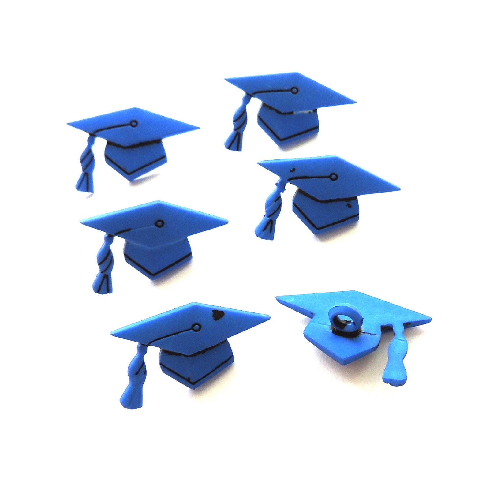Blue Mortar Board Buttons by Buttons Galore / Novelty Sewing Etsy