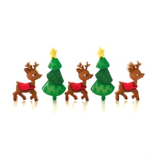Reindeer Games Buttons by Dress It Up // Christmas Holiday Jesse James Embellishments - Set of FIVE