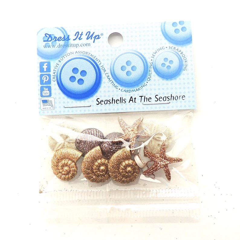 STARFISH WISHES Craft Buttons 1ST CLASS POST Holiday Seashell Beach Ocean Baby