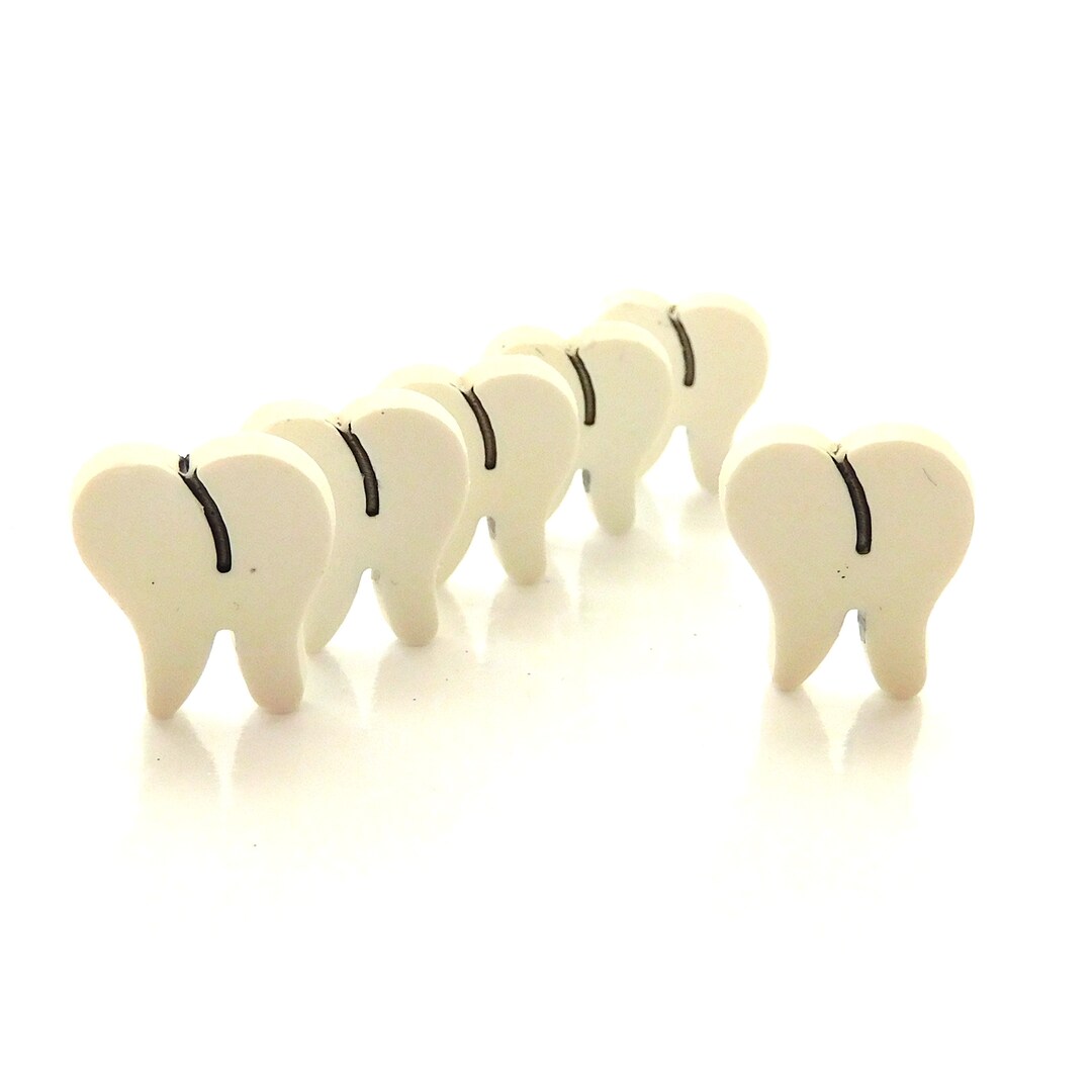 Flat Tooth Buttons by Buttons Galore / Dental Embellishments - Set of ...