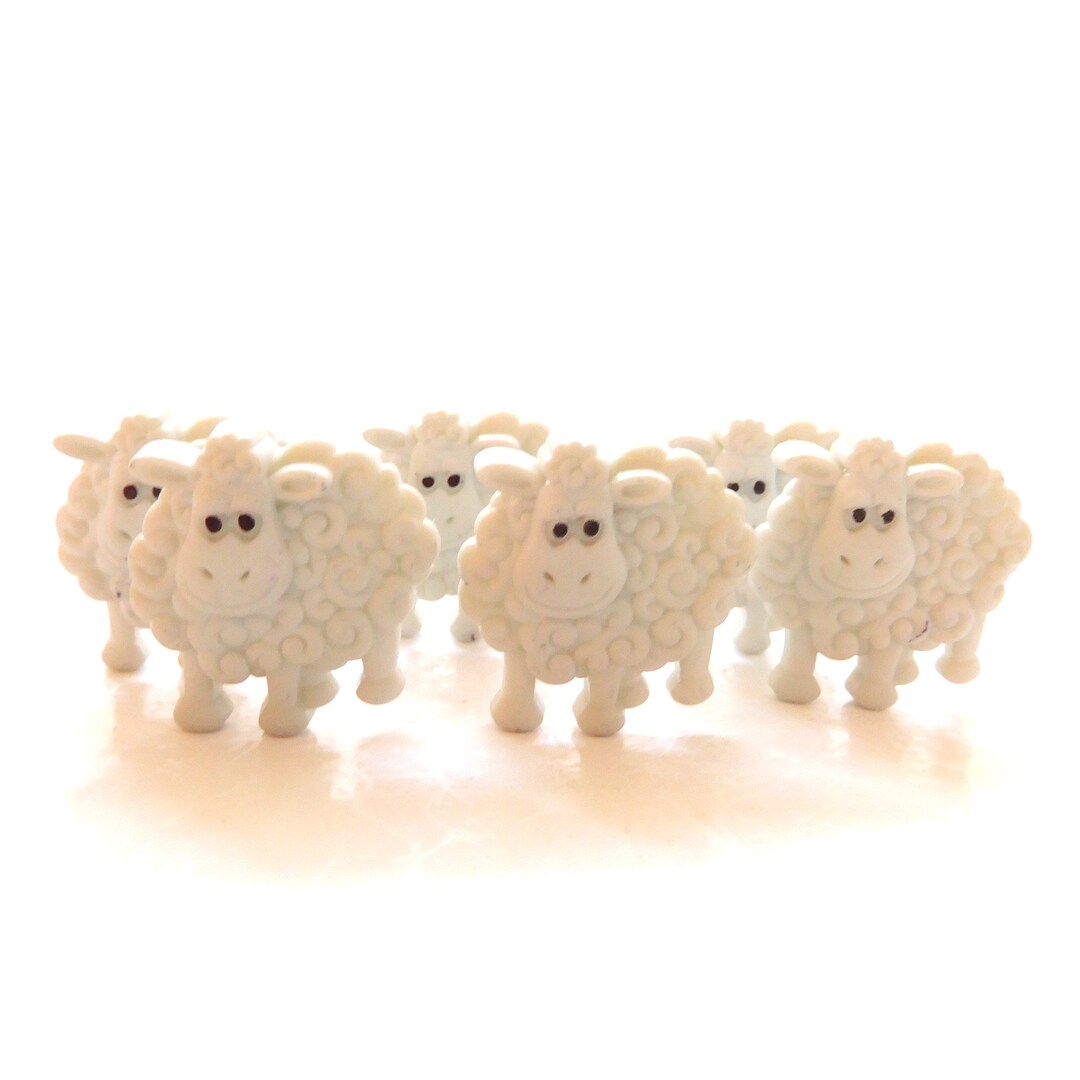 Fluffy Sheep Buttons by Dress It up / Novelty Farm Animal Etsy