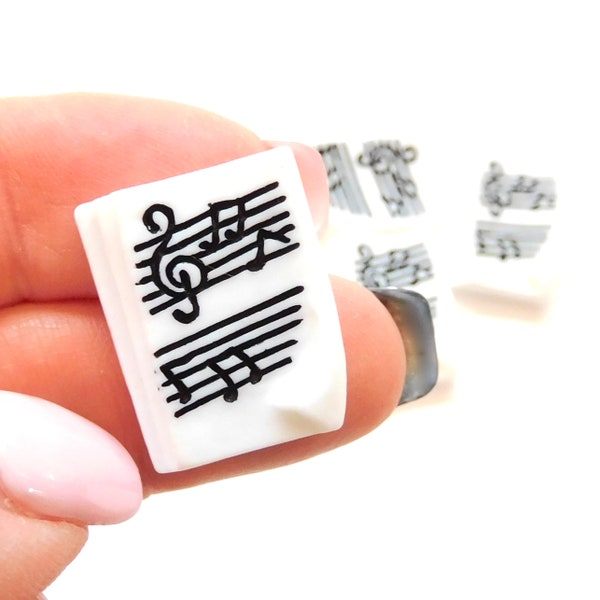 Sheet Music Flat Back Embellishments / Music Flatback Score Cabochons- Set of FOUR