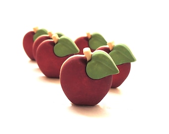 Apple Buttons by Buttons Galore: Set of 3 or 6
