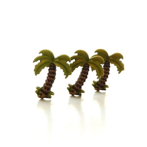 Palm Tree Buttons by Buttons Galore / Beach Plant Embellishments Set of THREE or SIX Three per order