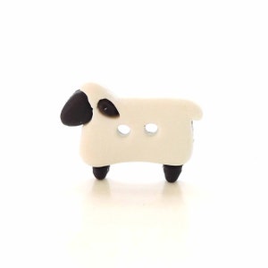 White Sew Thru Sheep Buttons by Dress It Up / Novelty Farm Animal Embellishments Set of SIX image 4