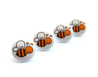 Bee Buttons by Hemline // Novelty Insect Embellishments - Set of FOUR