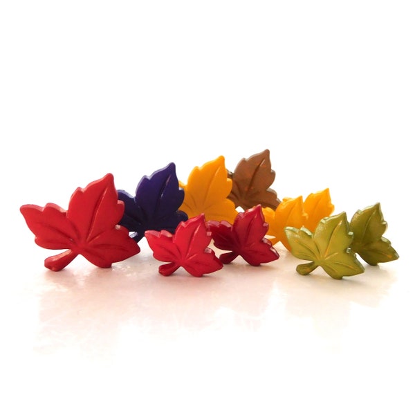 Autumn Leaves Buttons by Buttons Galore // Fall Tree Embellishments - TEN Piece Assortment