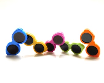 Summer Shades Buttons: Colorful Sunglasses Embellishments by Buttons Galore - Set of 5