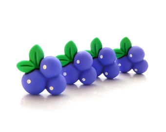 Cartoon Blueberry Flat Back Embellishments / Fruit Produce Flat Back Decorations - Set of FOUR