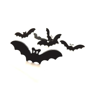 Bat Buttons by Buttons Galore: Halloween Embellishments - Choose Flat or Shank - Set of SIX