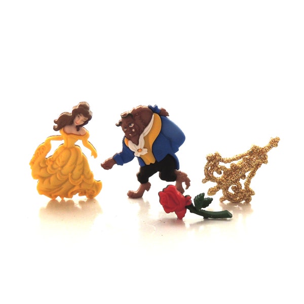 Belle and Beast Beauty and the Beast Buttons by Dress It Up / Jesse James Disney Embellishments