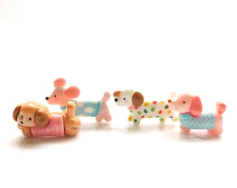 Sweater Dogs Resin Flatback Embellishments: Scrapbooking Craft Supply (Set of FOUR)