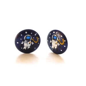 Medium Astronaut Buttons by Dill / Outer Space Career Embellishments Set of TWO image 6