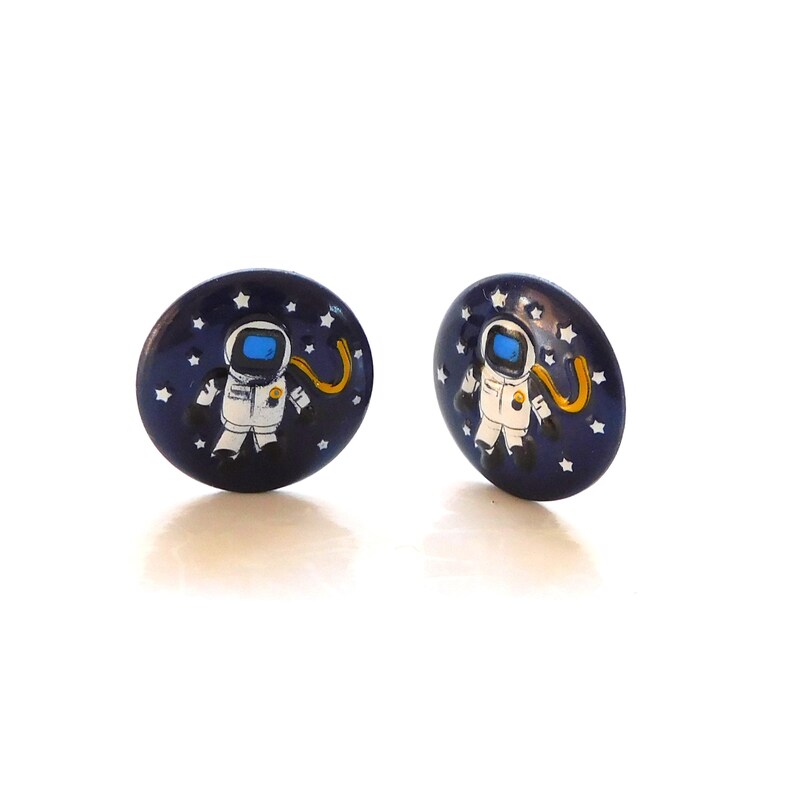 Medium Astronaut Buttons by Dill / Outer Space Career Embellishments Set of TWO image 6