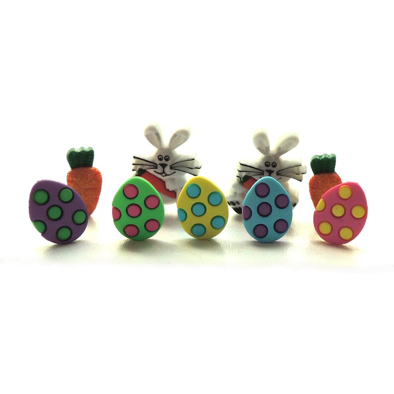 Easter Egg Hunt Buttons by Dress It Up : Novelty Bunny & Egg Embellishments image 2
