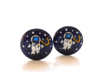 Medium Astronaut Buttons by Dill / Outer Space Career Embellishments - Set of TWO