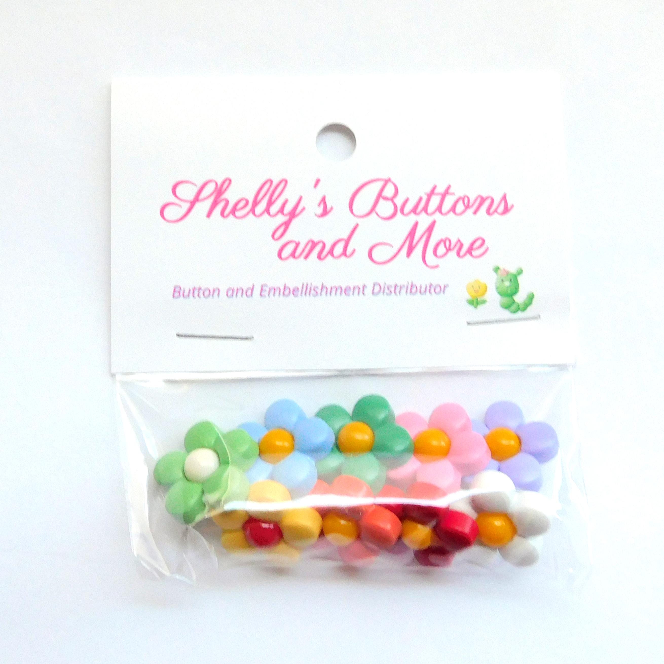 Multicolor Rounded Daisy Buttons by Shelly's Buttons - Floral Craft ...
