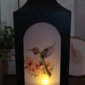 HUMMINGBIRD LANTERN W/TIMER/Hummingbird/Hummingbird Lover/ Hummingbird Gift/Flameless Light/Birthday Gift/Housewarming Gift
