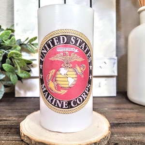 MARINES FLAMELESS Candle/Marines Gift/Veteran Gift/Marines/Veteran's Day/Father's Day/Military/Night Light/Candle with Timer