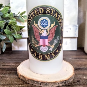 ARMY FLAMELESS Candle/ARMY/Veteran Gift/Military Candle/Military Decor/Father's Day/Military Gift/Army Gift/Candle with Timer