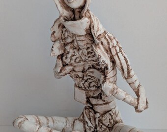 Handmade. Papier-Mâché Angel Statue “Soul Awakening”/Symbolic Art Piece with Deep Meaning