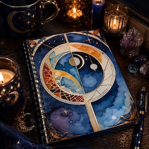 Glass & Moon Spiral Notebook | Celestial Journal