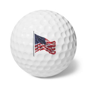 American Flag Golf Balls, 6pcs | Patriotic Golf Gifts, Sports Accessories, Golf Lover&#39;s Gift, Travel Essentials, Father&#39;s Day
