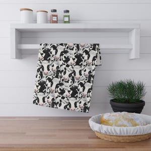 Panos de prato com estampa de vaca, decoração fofa para cozinha, estilo fazenda, presente para ela, presente para quem ama vacas, acessórios de cozinha, decoração para casa