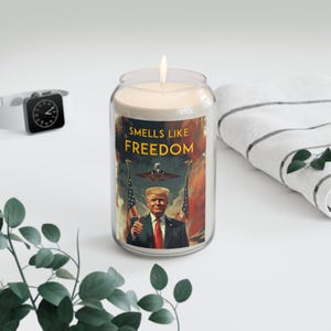 Smells Like Freedom Scented Candle | Patriotic Home Decor, Gift for Veterans, Independence Day, Relaxation, Motivational Decor