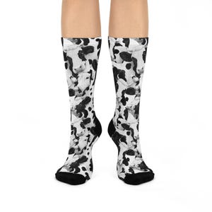 Chic Cow Print Crew Socks for Cozy Comfort, Fun Gift, Fashion Accessory, Everyday Wear, Unique Socks