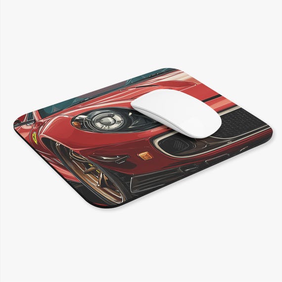 Red Sports Car Mouse Pad Perfect Gift for Car Enthusiasts