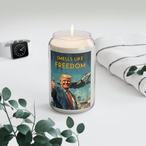 Smells Like Freedom Scented Candle | Patriotic Home Decor, Gift for Veterans, Independence Day, Relaxation, Motivational Decor