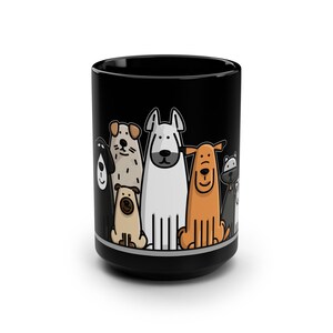 Mug, Cartoon Dogs Illustration, Dog Lover Gift, Coffee Cup, Pet Owner, Animal Theme, Cute Puppy Design, Funny Humor