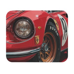 Ferrari-Inspired Mouse Pad, Automotive Decor, Gaming Accessory, Gift for Car Lovers, Office Desk Decor